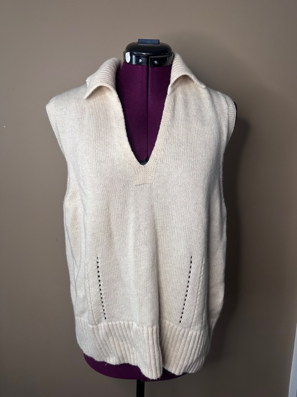 COS 100% Wool Collared Knit Sleeveless Sweater, Vest, Elevated Basic, Layering